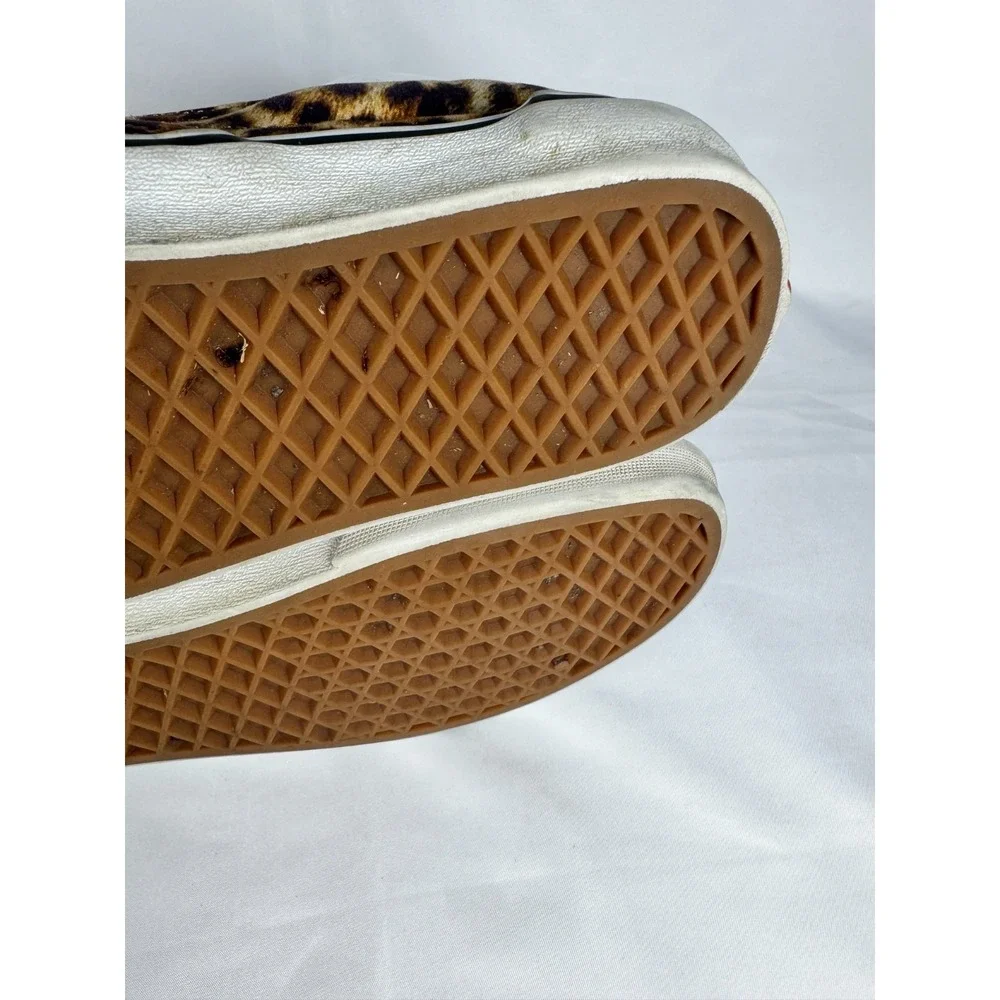 Vans Classic Slip On Unisex W7/M5.5 Sneaker Brown Leopard Athletic Skate Shoes